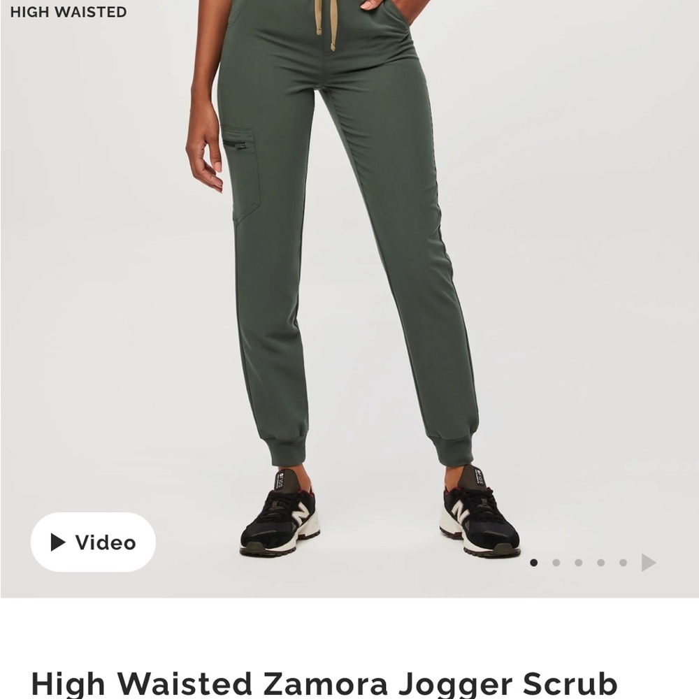 Figs High Waisted Zamora Jogger Scrub Pants - Moss, XS TALL